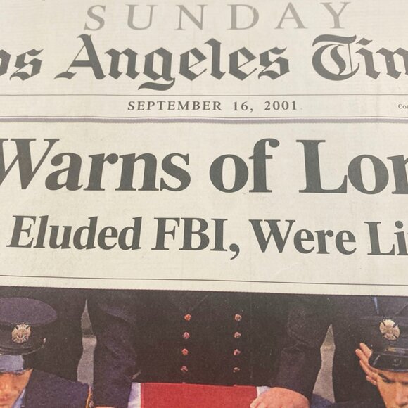 Los Angeles Times September 16, 2001 Vintage Newspaper - Picture 3 of 12